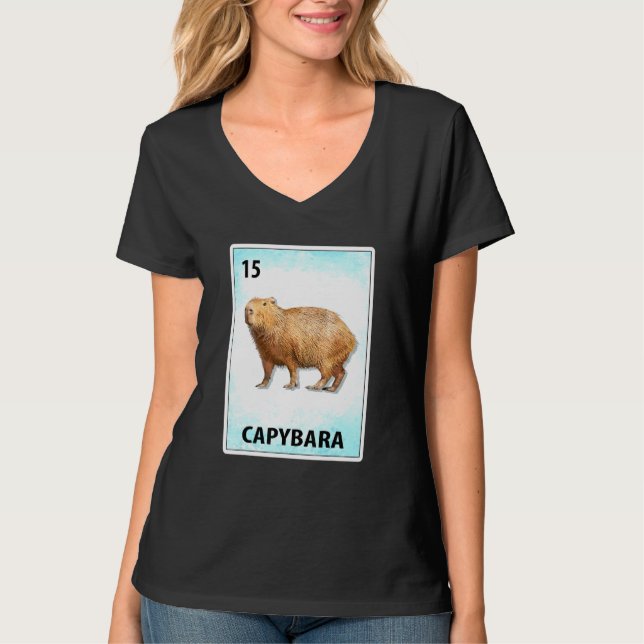 Capybara Mexican Cards T-Shirt (Front)