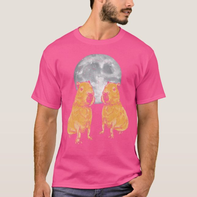 Capybara Moon Funny Capybaras T-Shirt (Front)