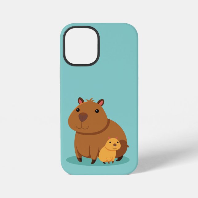 Capybara Mother and Child Phone Case (Back)