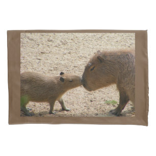 Capybara Mum and Baby Pillowcase