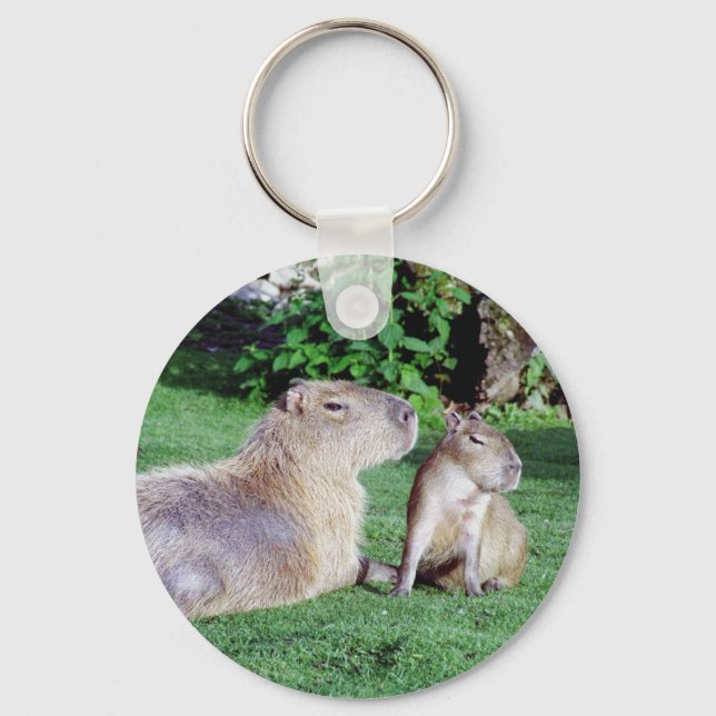 Capybara Mum and Son Keychain (Front)