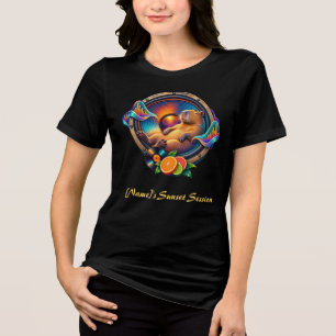 Capybara Music Sunset Speaker Lounge Tri-Blend Shirt