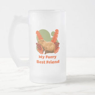 Capybara My Furry Best Friend Frosted Glass Beer Mug