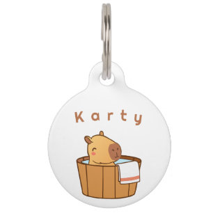 Capybara Name Tag Cute Custom Animal ID Badge