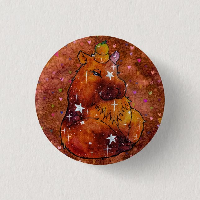 Capybara named Dream 3 Cm Round Badge (Front)