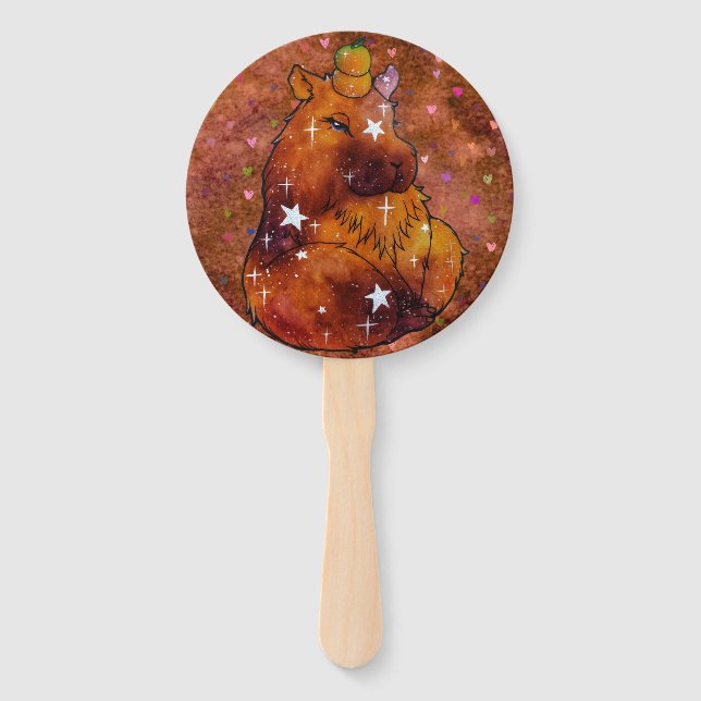 Capybara named Dream Hand Fan (Front)