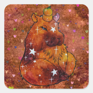 Capybara named Dream Square Sticker