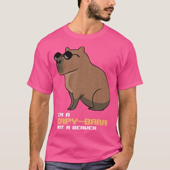 Capybara Not A Beaver Funny Capybara T-Shirt (Front)