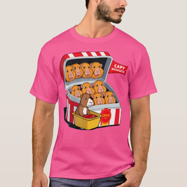 Capybara Nuggets Food Pun Capybara Lover Chicken N T-Shirt (Front)
