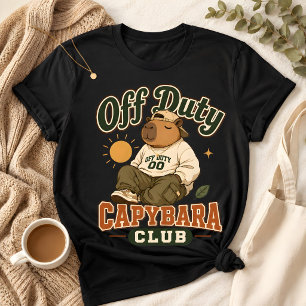Capybara Off Duty Club Funny Relaxed T-Shirt