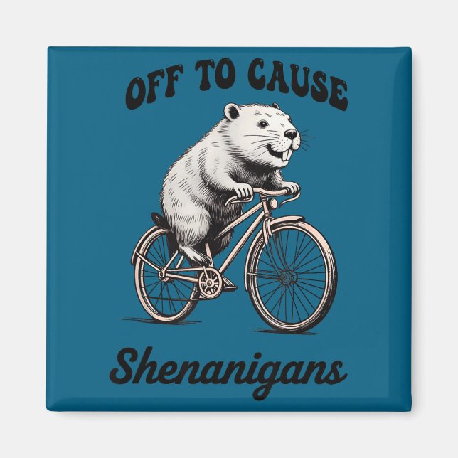 Capybara off to cause shenanigans st patricks day magnet (Front)