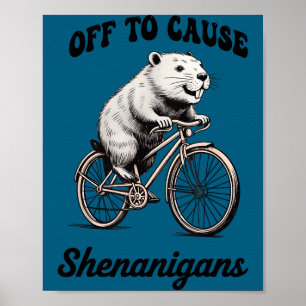 Capybara off to cause shenanigans st patricks day poster