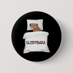 Capybara Official Sleep Pyjamas Nightgown Sleepyba 6 Cm Round Badge