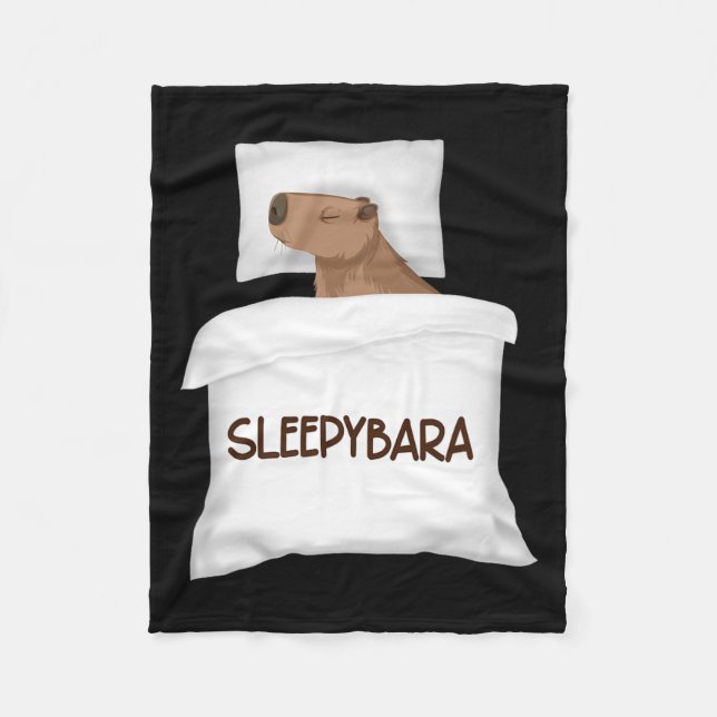 Capybara Official Sleep Pyjamas Nightgown Sleepyba Fleece Blanket (Front)