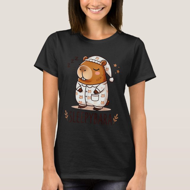 Capybara Official Sleep Pyjamas Nightgown Sleepyba T-Shirt (Front)