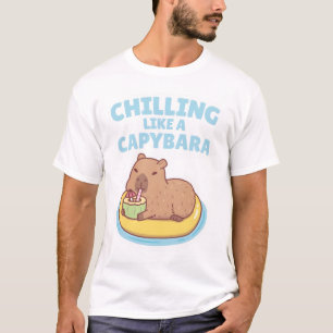 Capybara On A Pool Float Chilling Like A Capybara T-Shirt