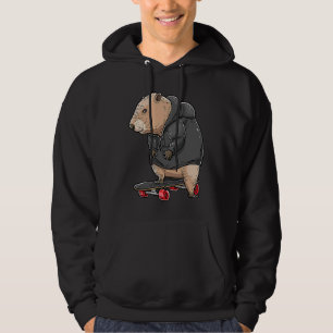 Capybara On A Skateboard Rodent Skater Skateboarde Hoodie