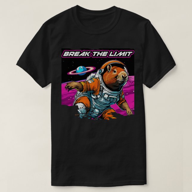 capybara on space TShirt (Design Front)