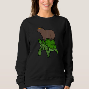 Capybara On Tortoise Capybara Riding Tortoise Sweatshirt