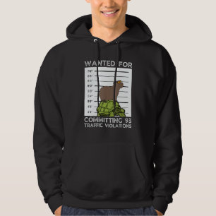 Capybara On Tortoise Wanted Mugshot Hoodie