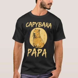 Capybara Papa Lover Capybaras Animal Rodent Dad Fa T-Shirt