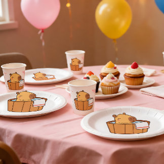 Capybara Paper Plates | Cute Animal Party