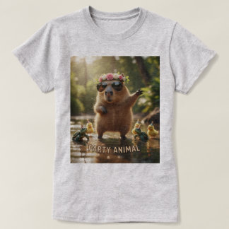 Capybara Party Animal: Cute & Funny Design T-Shirt