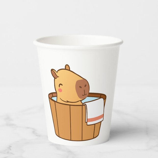 Capybara Party Paper Cup | Cute Animal Birthday (Front)