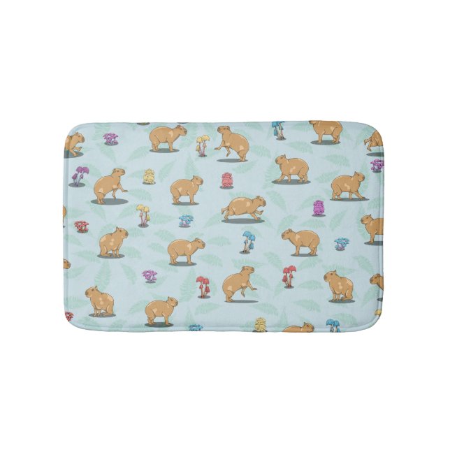 Capybara Pattern Bath Mat (Front)