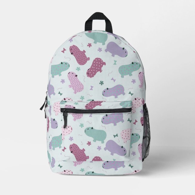 capybara pattern printed backpack (Front)
