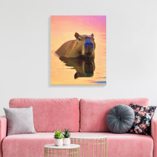 Capybara Peaceful Canvas Print