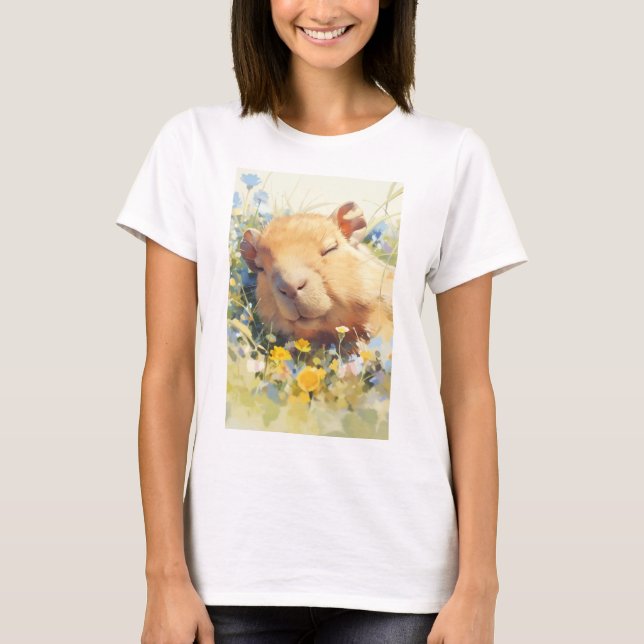 Capybara Peaceful Nap T-Shirt (Front)