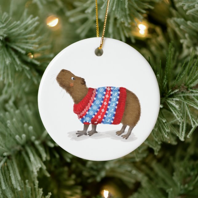 Capybara personalised Christmas tree decoration (Tree)