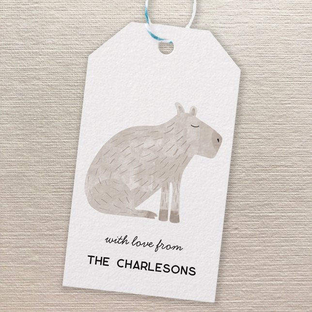 Capybara Personalised Gift Tags (Fun capybara personalized gift tags)