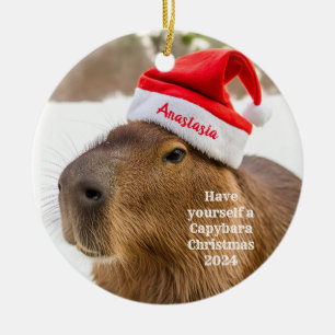 Capybara Personalized Christmas Ornament