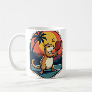 Capybara Pickleball Club - Retro Logo Design for S Coffee Mug