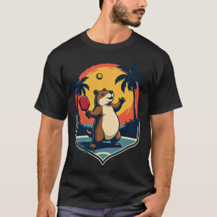 Capybara Pickleball Club Retro Logo T-Shirt
