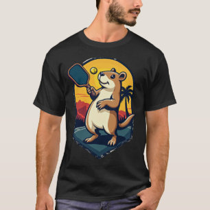 Capybara Pickleball Club Retro Logo Team Jersey Vi T-Shirt