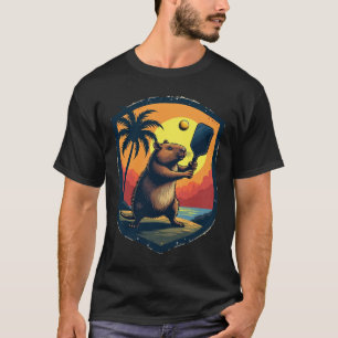 Capybara Pickleball Club Retro Logo - Vintage Spor T-Shirt