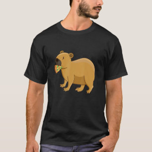 Capybara Pizza Wildlife Animal Italian Food T-Shirt