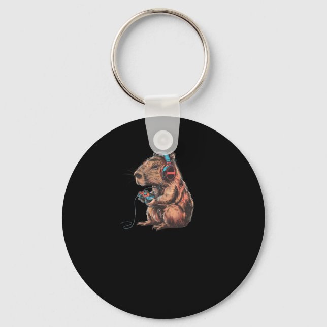 Capybara Player Total Immersion In The Virtual Wor Key Ring (Front)