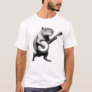 Capybara Playing Banjo Banjoist Banjo Player T-Shirt