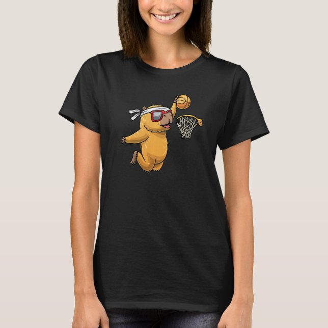 Capybara Playing Basketball Sports Rodent Kids Pre T-Shirt (Front)