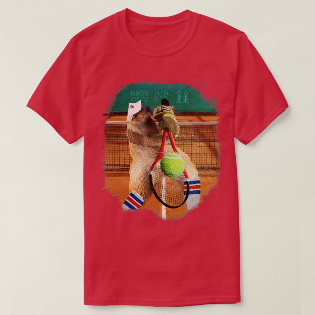 Capybara Playing Tennis 1 T-Shirt (Design Front)