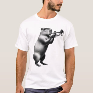 Capybara Playing Trumpet Trumpetist Trumpet Player T-Shirt
