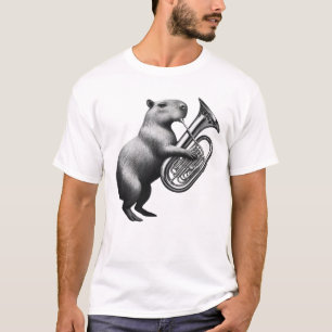 Capybara Playing Tuba Tubaist Tuba Player T-Shirt