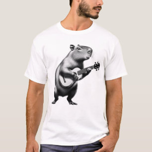 Capybara Playing Ukulele Ukulele Player Lover T-Shirt