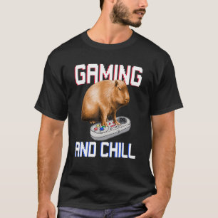 Capybara Playing Video Game Wildlife Animal Capyba T-Shirt
