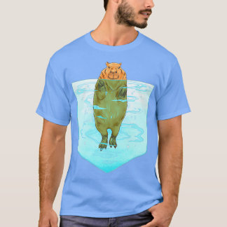 Capybara Pocket Funny In A Pool Pocket  T-Shirt