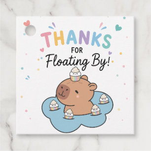 Capybara Pool Party Thank You Favour Tags